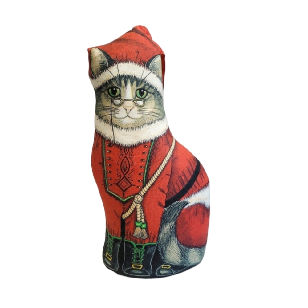 Vintage Dorothy Dear Designs Santa Paws Cat in Santa Suit Door Stop